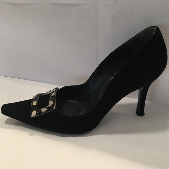 Stuart Weitzman Designer Leather Suede Heels - Picture 3 of 11
